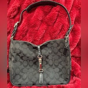 Y2K Coach Hampton Signature Clip Hobo - Black